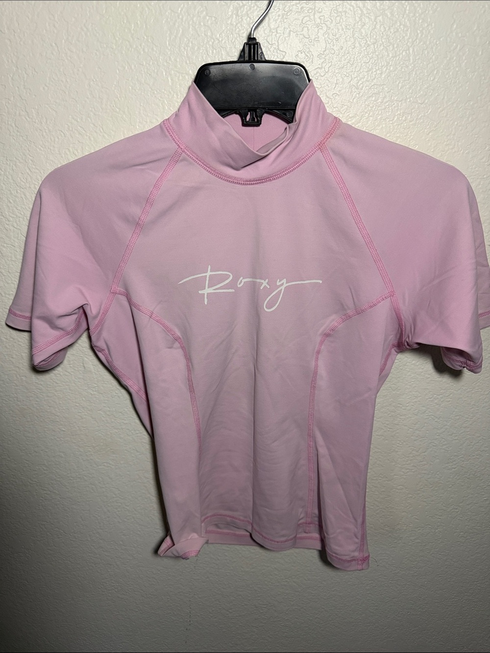 Roxy Light Pink Short Sleeve Rash Top